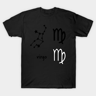 Virgo Star Sign Symbol and Constellation Sticker Pack T-Shirt